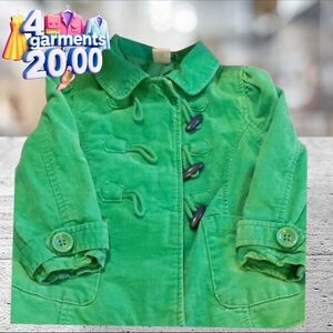 Gymboree pea coat green size XS (3-4)